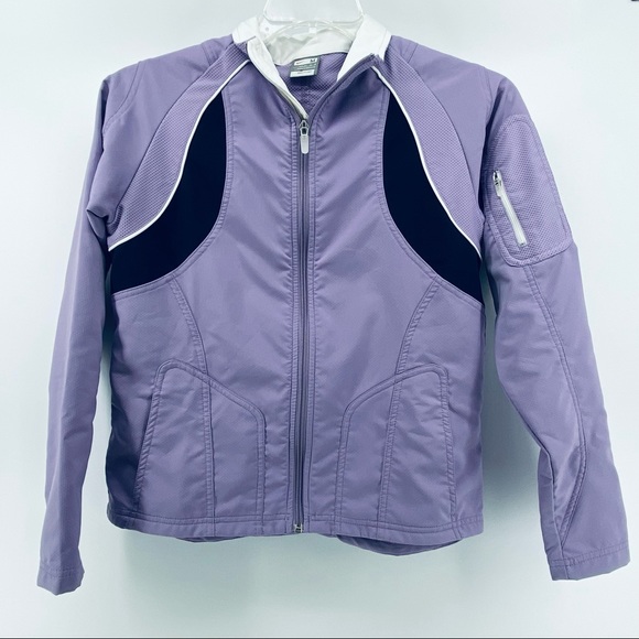 Nike Jackets & Blazers - Nike Women's Fit Dry Size Medium Purple & White Mesh Lined Full Zip Jacket